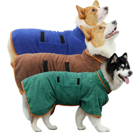 Dog Super Quick Dry Absorbent Dog Towel Bathrobe