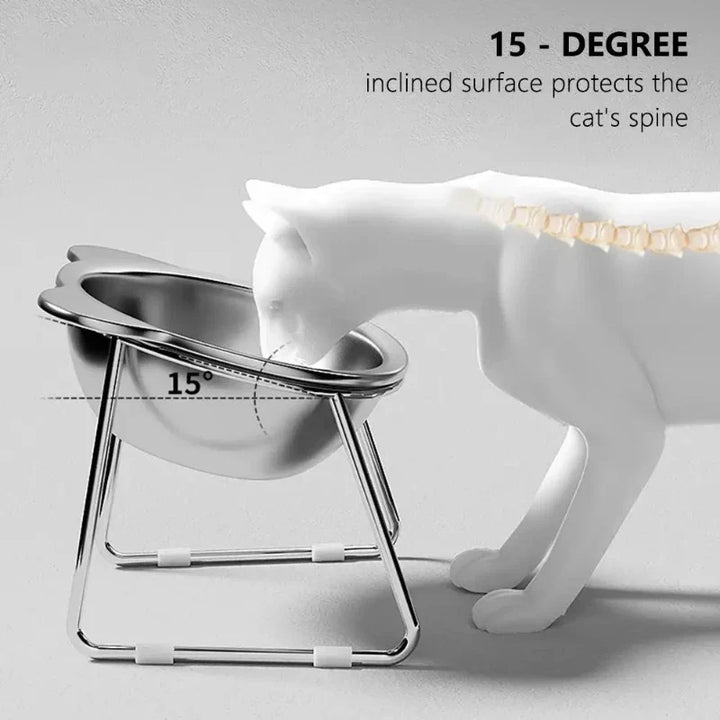 Elevated Cat Bowl 15° for Healthy Feeding