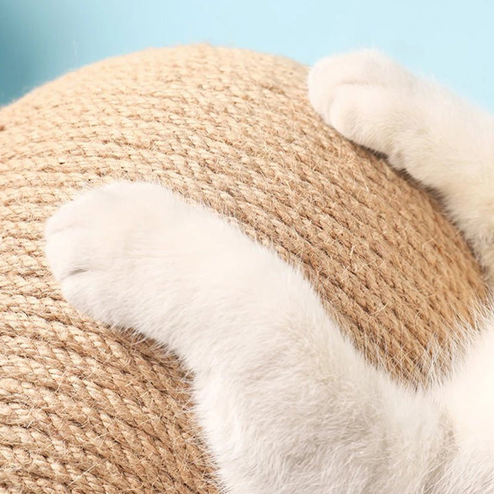 Solid Wood Natural Sisal Scratcher Cat Ball Toy