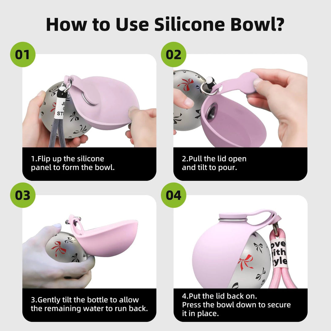 Water Bottle - Drink & Bowl in One